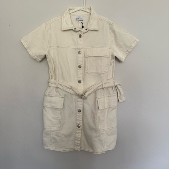 Zara Tan Polo Collar Mini Dress Short Sleeve Casual - Picture 1 of 7